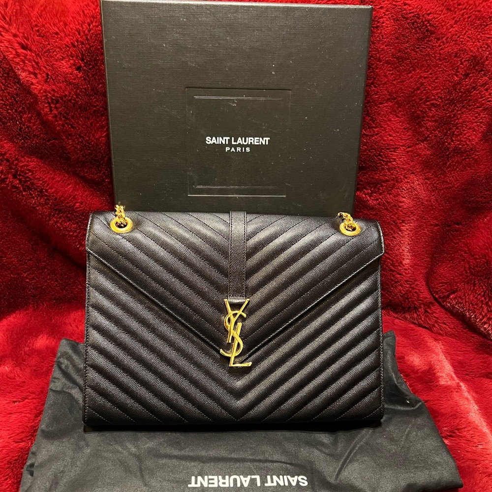 100% Authentic YSL Envelope Chain Bag Large